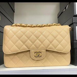 Chanel Beige Clair Double Flap Bag